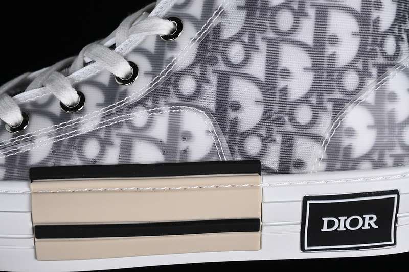 [DIOR] B23 OBLIQUE TOP SNEAKERS WHITE/BLACK