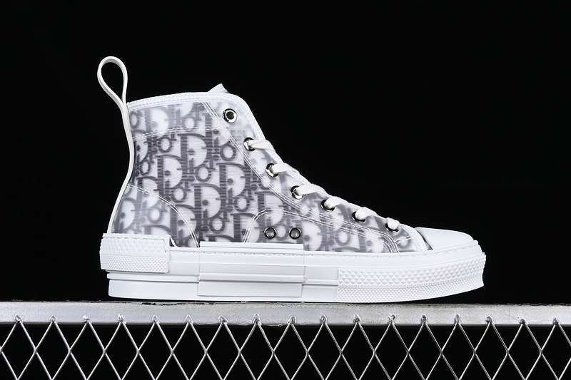 [DIOR] B23 OBLIQUE TOP SNEAKERS WHITE/BLACK