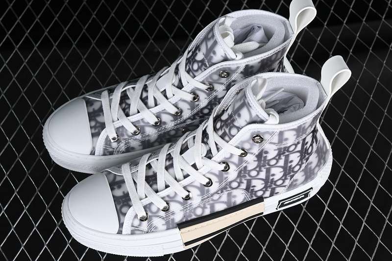 [DIOR] B23 OBLIQUE TOP SNEAKERS WHITE/BLACK