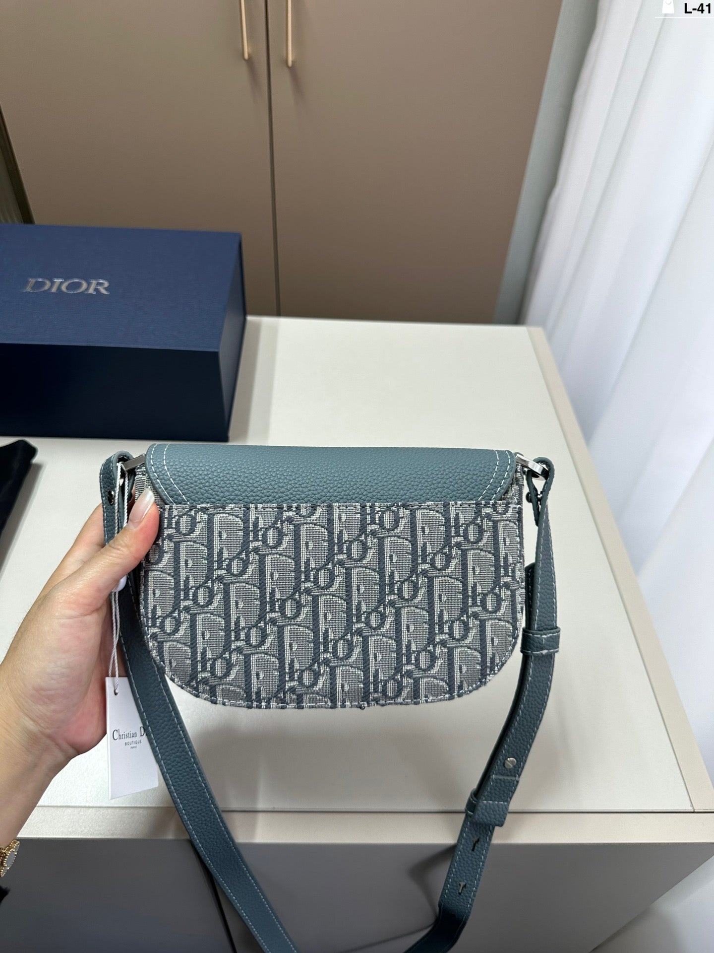 [DIOR] Mini Saddle Messenger Bag Deep Gray