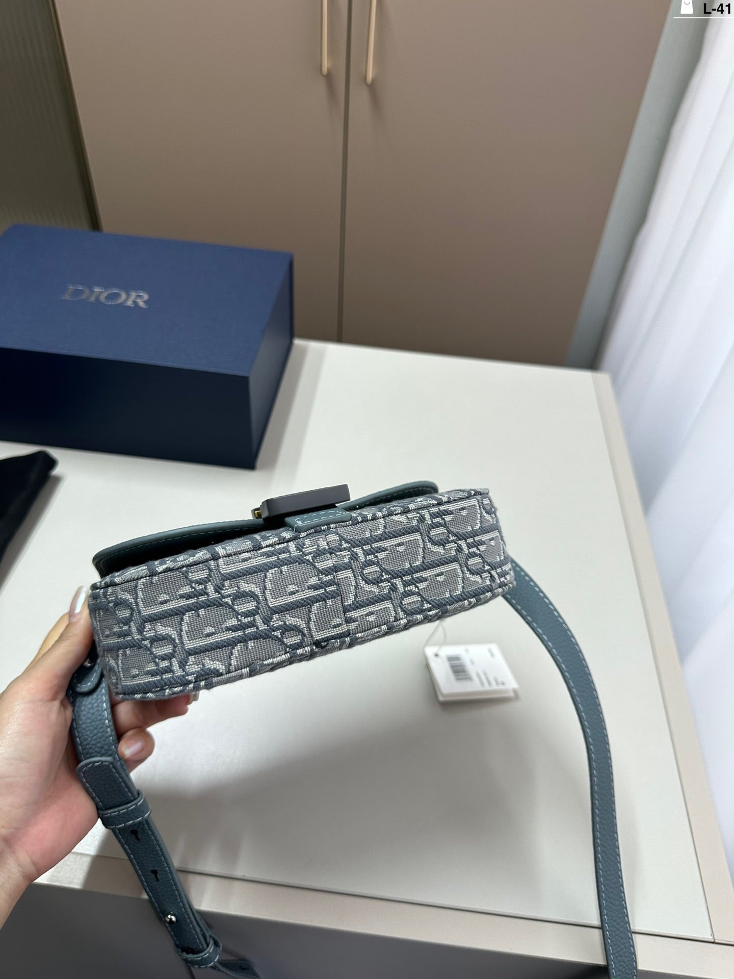 [DIOR] Mini Saddle Messenger Bag Deep Gray