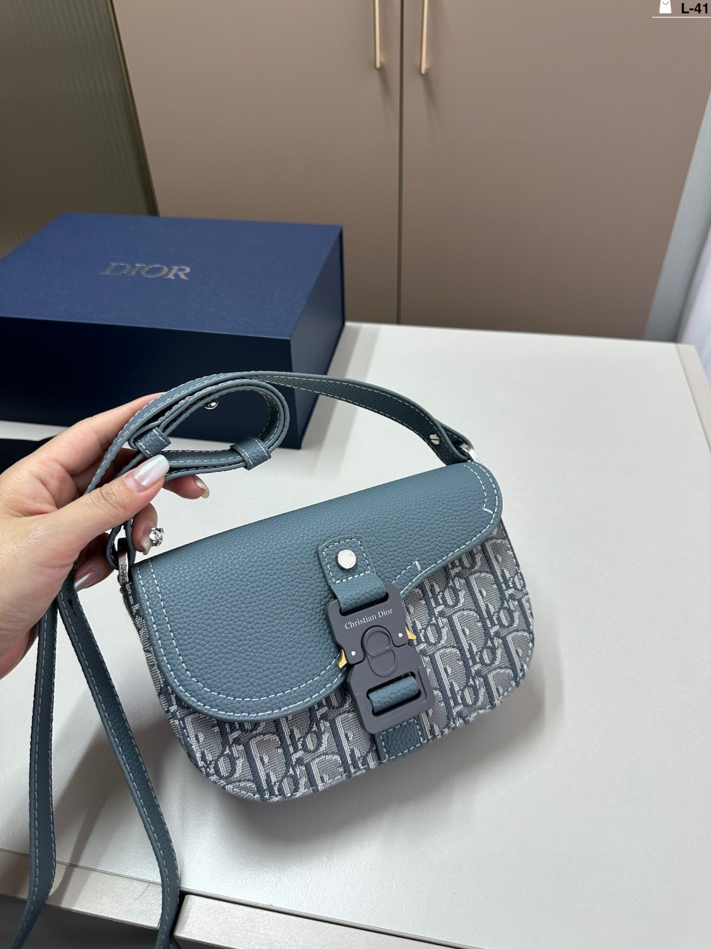 [DIOR] Mini Saddle Messenger Bag Deep Gray