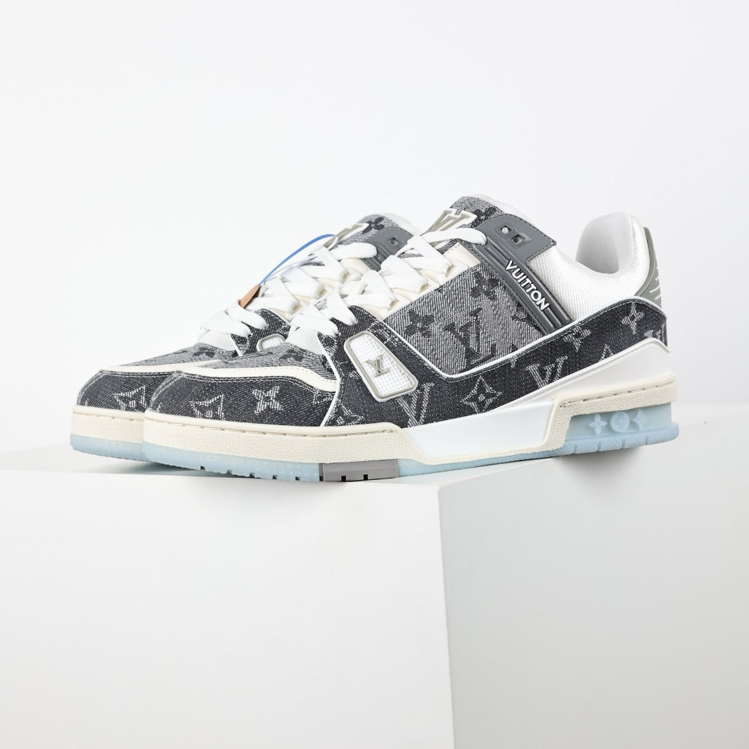LV Trainer Grey / White 'Monogram Denim'