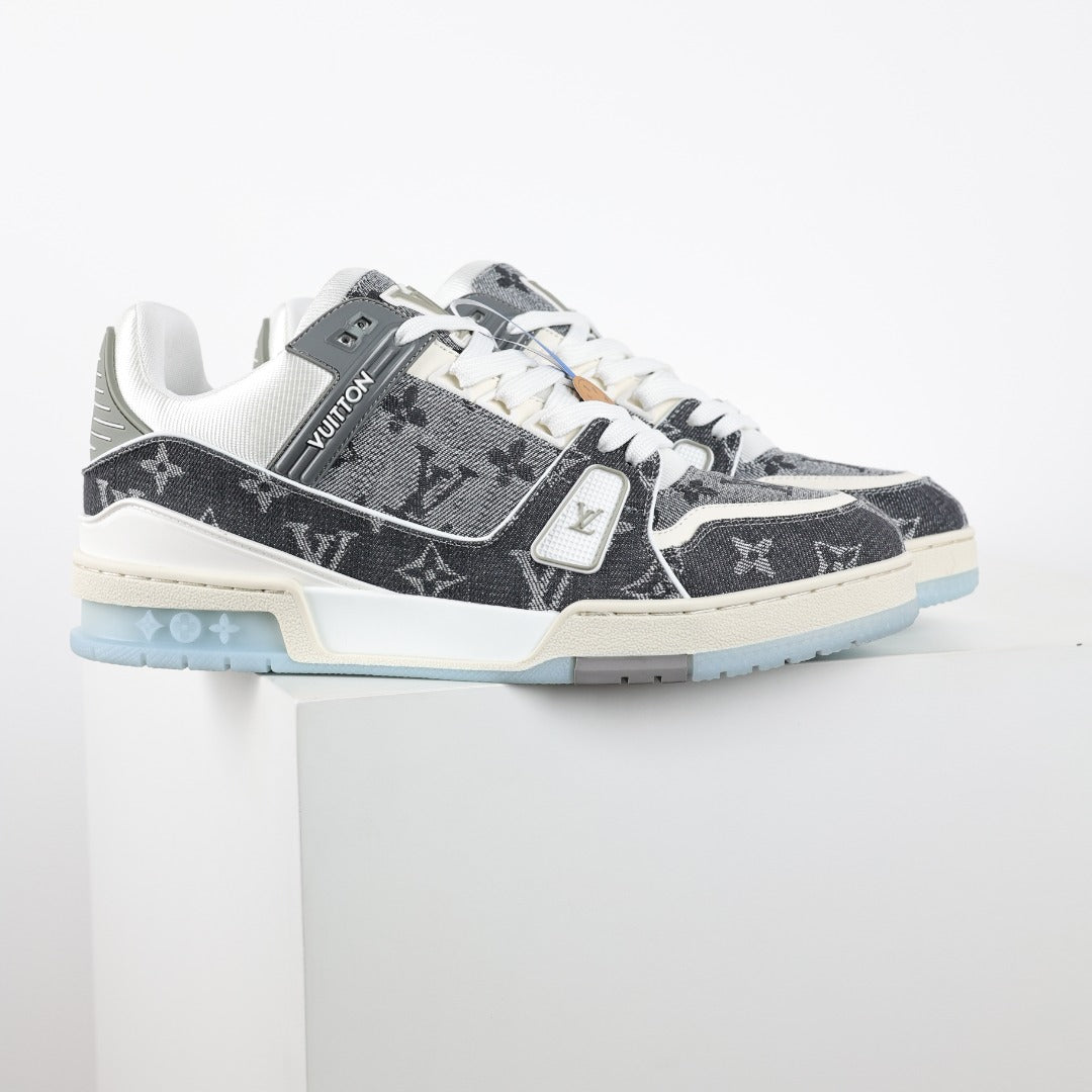 LV Trainer Grey / White 'Monogram Denim'