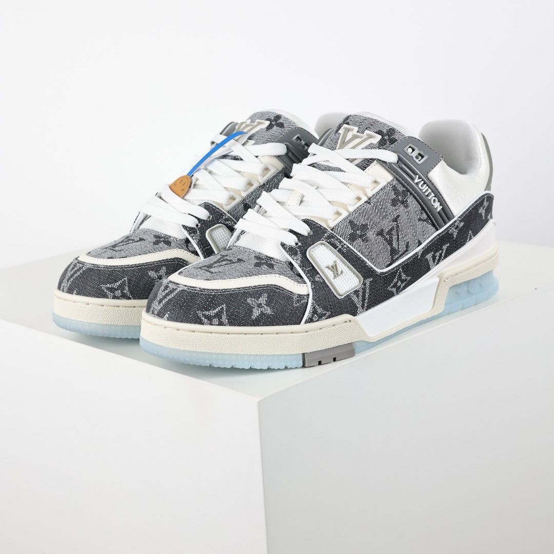 LV Trainer Grey / White 'Monogram Denim'
