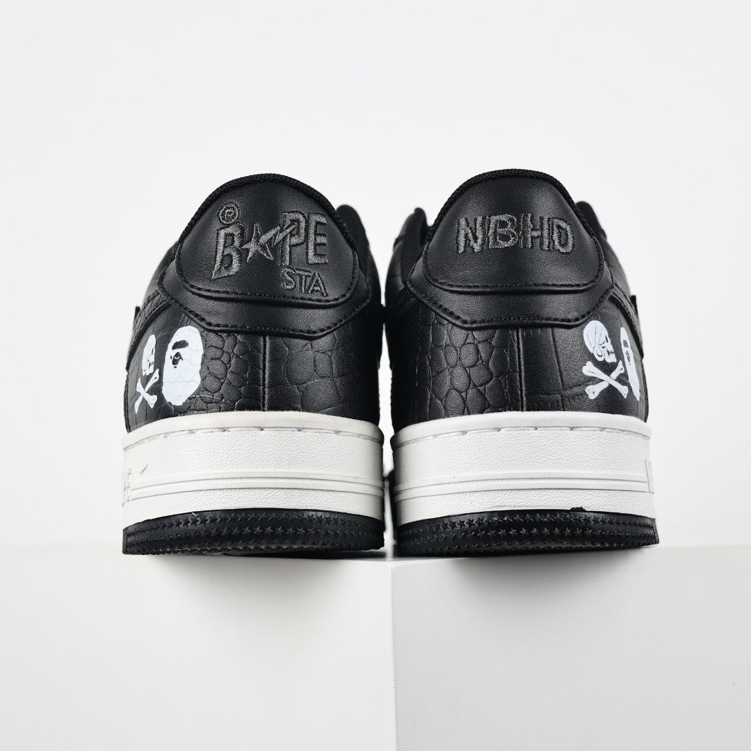 [BAPE] x NEIGHBORHOOD STA Leather Low 'Black'